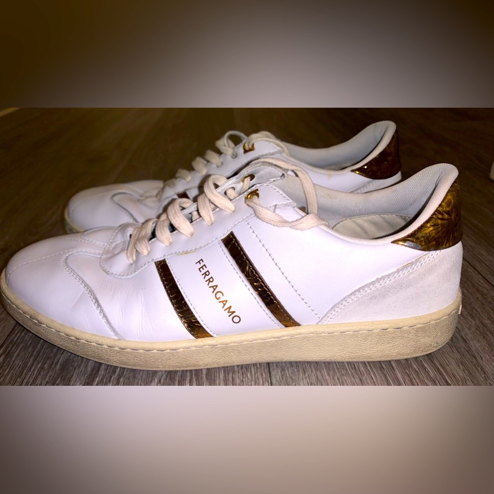 Salvatore Ferragamo Achilles 2 Sneakers White Gold